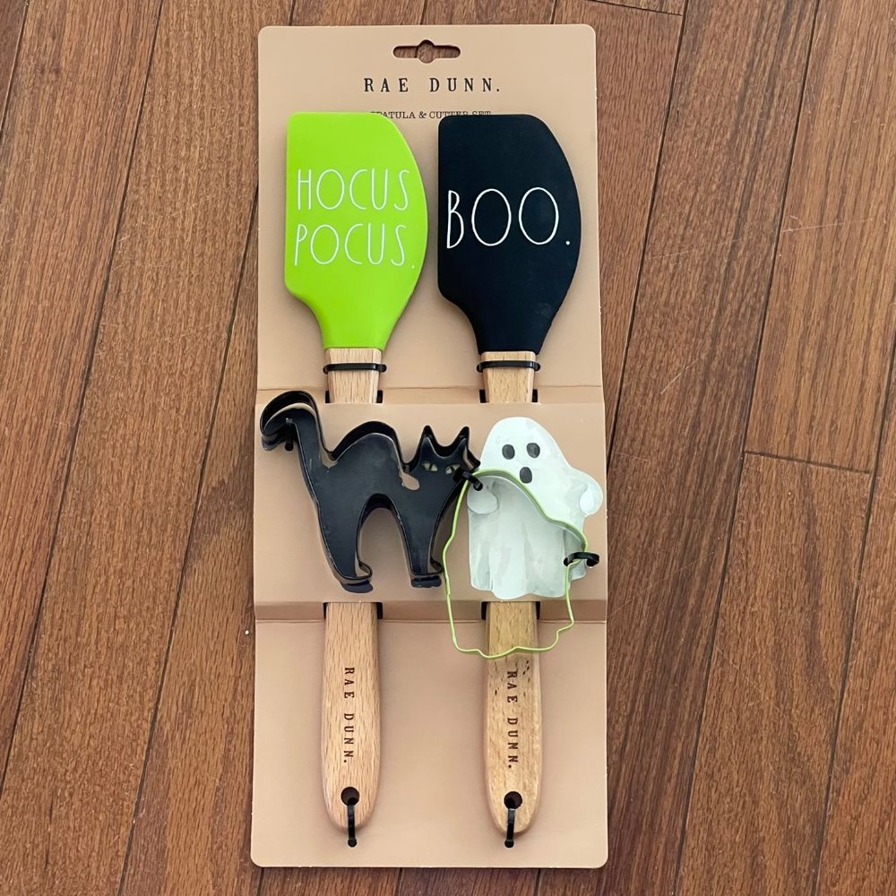 New Rae Dunn Halloween Spatula and Cookie Cutter Set - Picture 2 of 7